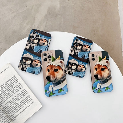 Colored Drawing Pattern TPU Phone Protective Case For iPhone 13(A Dog)-garmade.com