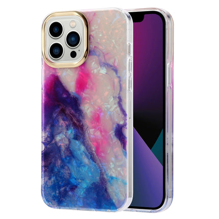 Electroplating Shell Texture Marble Phone Case For iPhone 13 Pro(Blue Purple B8)-garmade.com