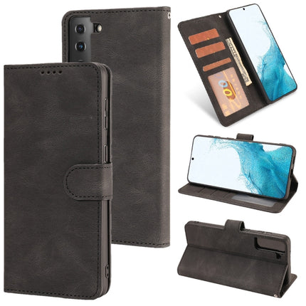 For Samsung Galaxy S22 5G Fantasy Classic Skin-feel Calfskin Texture Magnetic Buckle Horizontal Flip PU Phone Leather Case with Holder & Card Slot & Wallet(Black)-garmade.com
