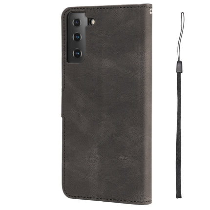 For Samsung Galaxy S22 5G Fantasy Classic Skin-feel Calfskin Texture Magnetic Buckle Horizontal Flip PU Phone Leather Case with Holder & Card Slot & Wallet(Black)-garmade.com