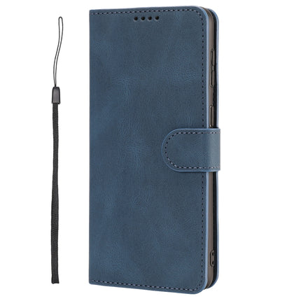 For Samsung Galaxy S22 5G Fantasy Classic Skin-feel Calfskin Texture Magnetic Buckle Horizontal Flip PU Phone Leather Case with Holder & Card Slot & Wallet(Blue)-garmade.com