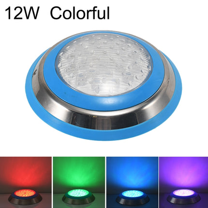 12W LED Stainless Steel Wall-mounted Pool Light Landscape Underwater Light(Colorful Light)-garmade.com