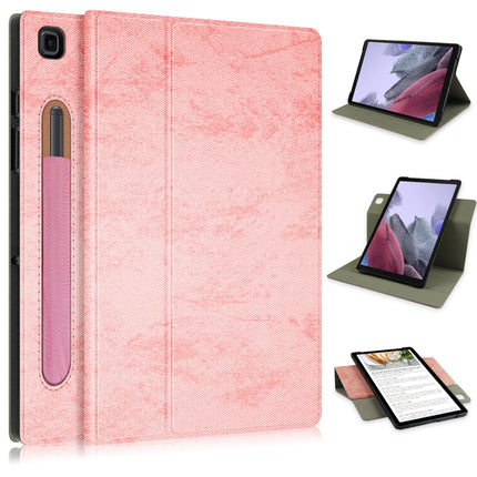 For Samsung Galaxy Tab A7 Lite 8.7 2021 T220 / T225 Solid Color 360 Degrees Rotation Tablet Leather Case with Holder(Pink)-garmade.com