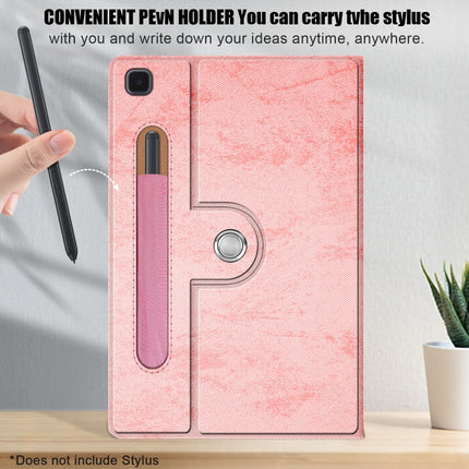 For Samsung Galaxy Tab A7 Lite 8.7 2021 T220 / T225 Solid Color 360 Degrees Rotation Tablet Leather Case with Holder(Pink)-garmade.com