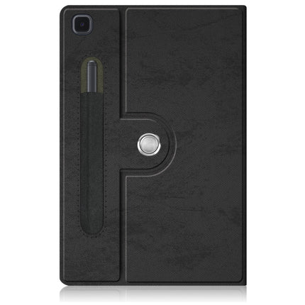 For Samsung Galaxy Tab A7 Lite 8.7 2021 T220 / T225 Solid Color 360 Degrees Rotation Tablet Leather Case with Holder(Black)-garmade.com