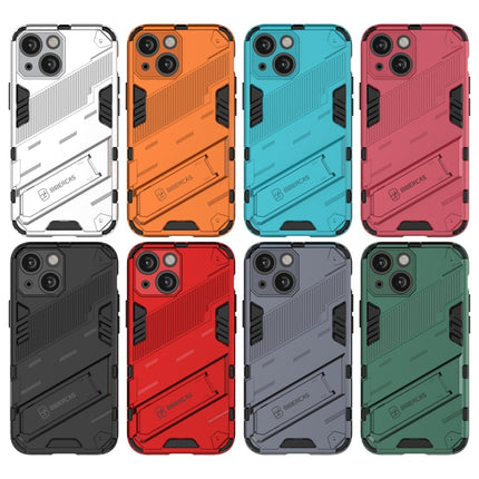 Punk Armor 2 in 1 PC + TPU Phone Case with Invisible Holder For iPhone 13(Red)-garmade.com