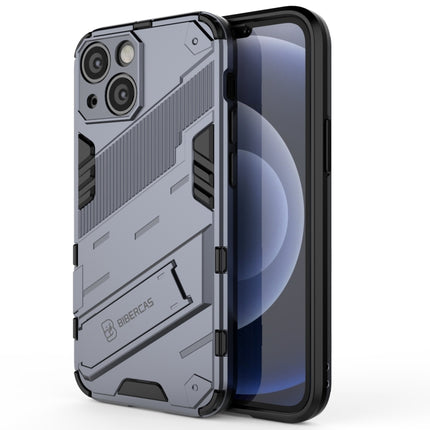 Punk Armor 2 in 1 PC + TPU Phone Case with Invisible Holder For iPhone 13(Grey)-garmade.com