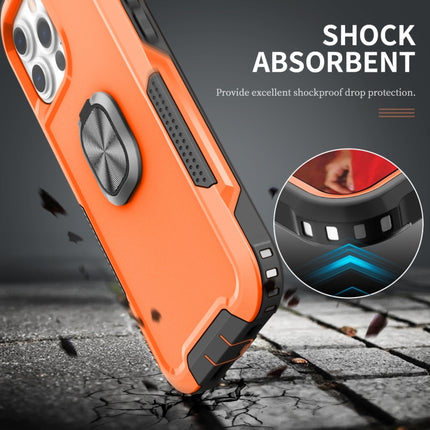 3 in 1 PC + TPU Phone Case with Ring Holder For iPhone 13 Pro(Orange)-garmade.com