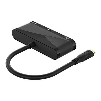 h115 3 in 1 Micro HDMI to HDMI + VGA + 3.5 Audio Converter Cable(Black)-garmade.com