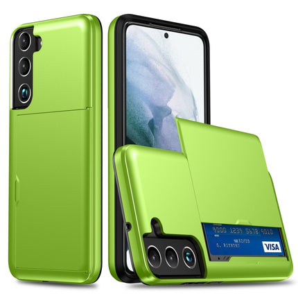 For Samsung Galaxy S22+ 5G Shockproof Armor Phone Case with Card Slot(Green)-garmade.com