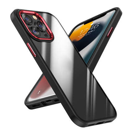 Four-corner Shockproof TPU + PC Phone Case For iPhone 13 Pro(Black Red)-garmade.com