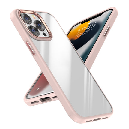 Four-corner Shockproof TPU + PC Phone Case For iPhone 13 Pro(Pink)-garmade.com