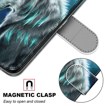 For Samsung Galaxy S22 5G Coloured Drawing Cross Texture Horizontal Flip Leather Phone Case with Holder & Card Slots & Wallet & Lanyard(Pensive Wolf)-garmade.com