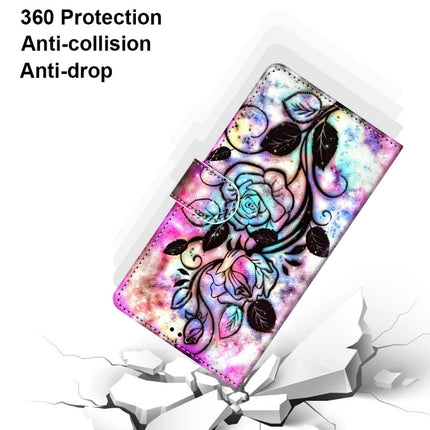 For Samsung Galaxy S22 5G Coloured Drawing Cross Texture Horizontal Flip Leather Phone Case with Holder & Card Slots & Wallet & Lanyard(Color Bottom Hollow Flower)-garmade.com