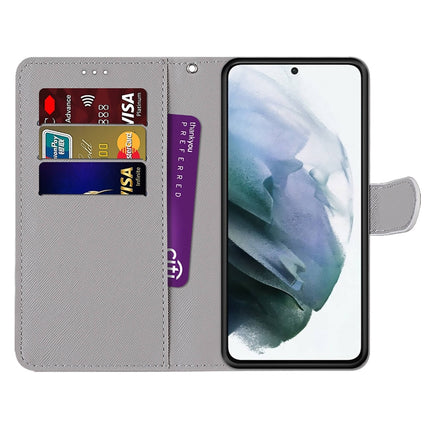 For Samsung Galaxy S22 5G Coloured Drawing Cross Texture Horizontal Flip Leather Phone Case with Holder & Card Slots & Wallet & Lanyard(Dick Rose Wolf)-garmade.com