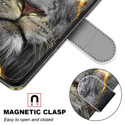 For Samsung Galaxy S22+ 5G Coloured Drawing Cross Texture Horizontal Flip Leather Phone Case with Holder & Card Slots & Wallet & Lanyard(Fission Lion)-garmade.com