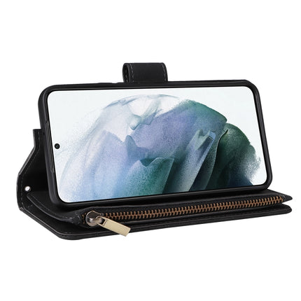 For Samsung Galaxy S22 5G Multifunctional Phone Leather Case with Card Slot & Holder & Zipper Wallet & Photo Frame(Black)-garmade.com