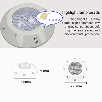 Swimming Pool ABS Wall Lamp LED Underwater Light, Power:18W(White)-garmade.com