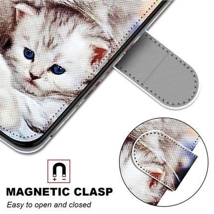 For Samsung Galaxy S22 5G Coloured Drawing Cross Texture Horizontal Flip PU Phone Leather Case with Holder & Card Slots & Wallet & Lanyard(Colorful Layer(Big Cat Hugging Kitten)-garmade.com