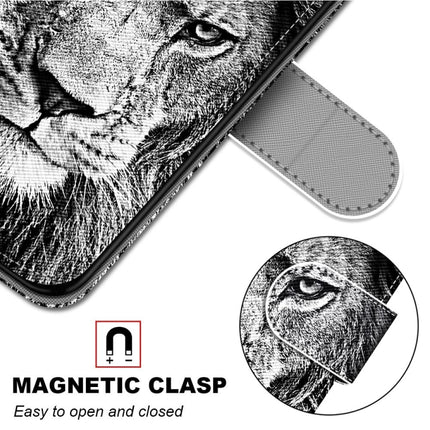 For Samsung Galaxy S22 5G Coloured Drawing Cross Texture Horizontal Flip PU Phone Leather Case with Holder & Card Slots & Wallet & Lanyard(Colorful Layer(Black and White Lion Head)-garmade.com