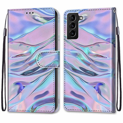 For Samsung Galaxy S22+ 5G Coloured Drawing Cross Texture Horizontal Flip PU Phone Leather Case with Holder & Card Slots & Wallet & Lanyard(Colorful Layer(Fluorescent Water Pattern)-garmade.com