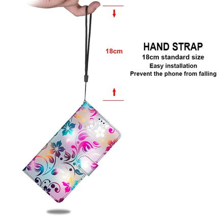 For Samsung Galaxy S22+ 5G Coloured Drawing Cross Texture Horizontal Flip PU Phone Leather Case with Holder & Card Slots & Wallet & Lanyard(Colorful Layer(Gradient Colorful Flower)-garmade.com