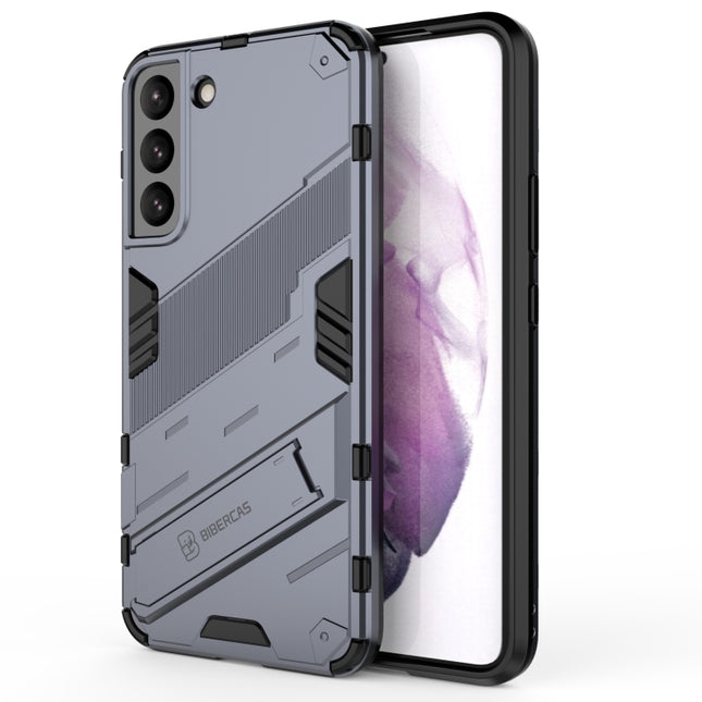 For Samsung Galaxy S22+ 5G Punk Armor 2 in 1 PC + TPU Shockproof Phone Case with Invisible Holder(Grey)-garmade.com