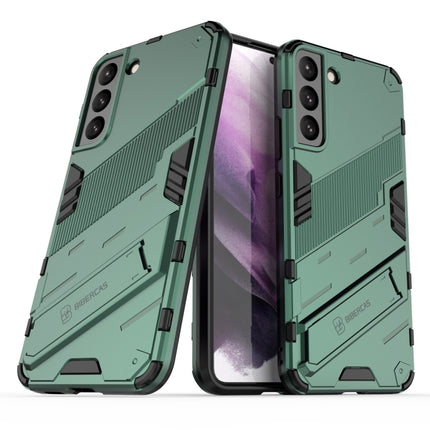 For Samsung Galaxy S22+ 5G Punk Armor 2 in 1 PC + TPU Shockproof Phone Case with Invisible Holder(Green)-garmade.com