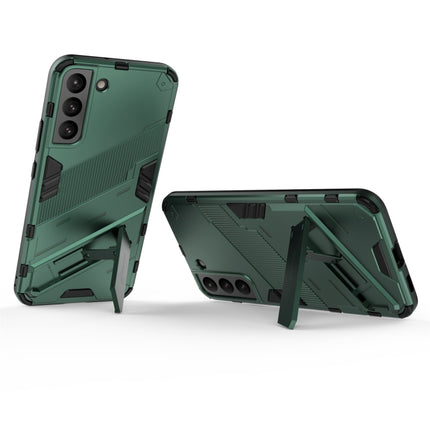 For Samsung Galaxy S22+ 5G Punk Armor 2 in 1 PC + TPU Shockproof Phone Case with Invisible Holder(Green)-garmade.com