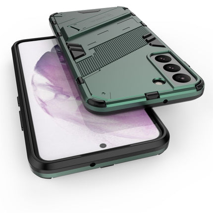 For Samsung Galaxy S22+ 5G Punk Armor 2 in 1 PC + TPU Shockproof Phone Case with Invisible Holder(Green)-garmade.com