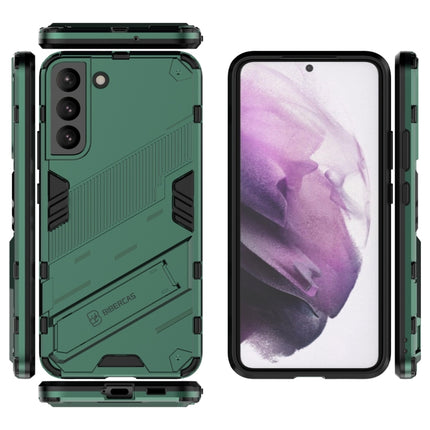 For Samsung Galaxy S22+ 5G Punk Armor 2 in 1 PC + TPU Shockproof Phone Case with Invisible Holder(Green)-garmade.com