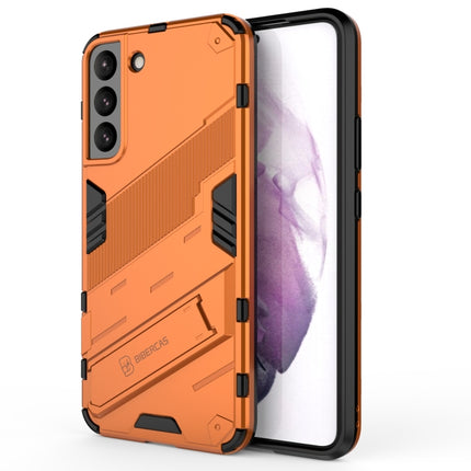 For Samsung Galaxy S22+ 5G Punk Armor 2 in 1 PC + TPU Shockproof Phone Case with Invisible Holder(Orange)-garmade.com