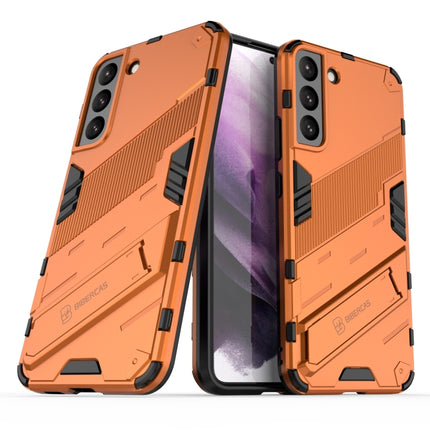 For Samsung Galaxy S22+ 5G Punk Armor 2 in 1 PC + TPU Shockproof Phone Case with Invisible Holder(Orange)-garmade.com