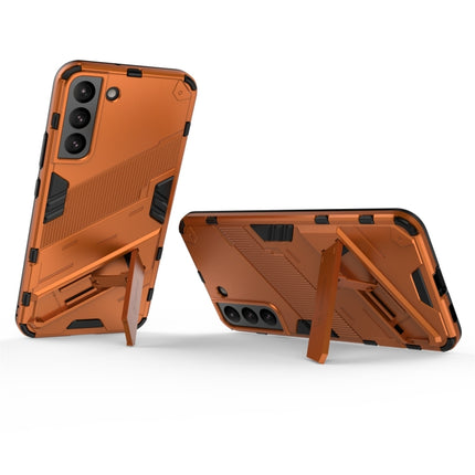 For Samsung Galaxy S22+ 5G Punk Armor 2 in 1 PC + TPU Shockproof Phone Case with Invisible Holder(Orange)-garmade.com