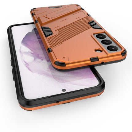 For Samsung Galaxy S22+ 5G Punk Armor 2 in 1 PC + TPU Shockproof Phone Case with Invisible Holder(Orange)-garmade.com