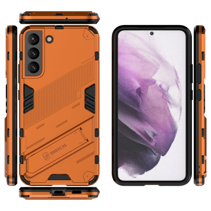 For Samsung Galaxy S22+ 5G Punk Armor 2 in 1 PC + TPU Shockproof Phone Case with Invisible Holder(Orange)-garmade.com