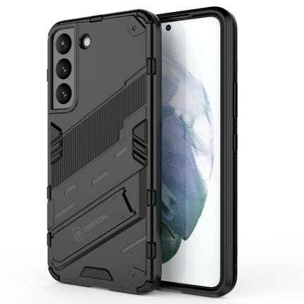 For Samsung Galaxy S22 5G Punk Armor 2 in 1 PC + TPU Shockproof Phone Case with Invisible Holder(Black)-garmade.com