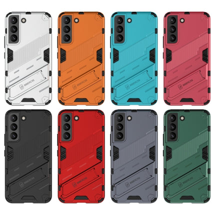 For Samsung Galaxy S22 5G Punk Armor 2 in 1 PC + TPU Shockproof Phone Case with Invisible Holder(Black)-garmade.com