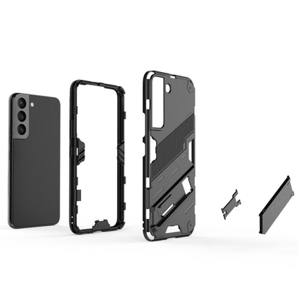 For Samsung Galaxy S22 5G Punk Armor 2 in 1 PC + TPU Shockproof Phone Case with Invisible Holder(Red)-garmade.com