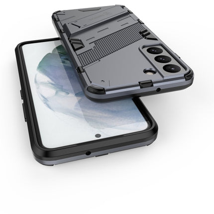 For Samsung Galaxy S22 5G Punk Armor 2 in 1 PC + TPU Shockproof Phone Case with Invisible Holder(Grey)-garmade.com