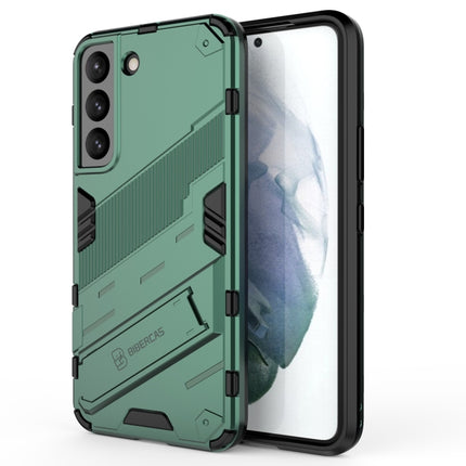 For Samsung Galaxy S22 5G Punk Armor 2 in 1 PC + TPU Shockproof Phone Case with Invisible Holder(Green)-garmade.com