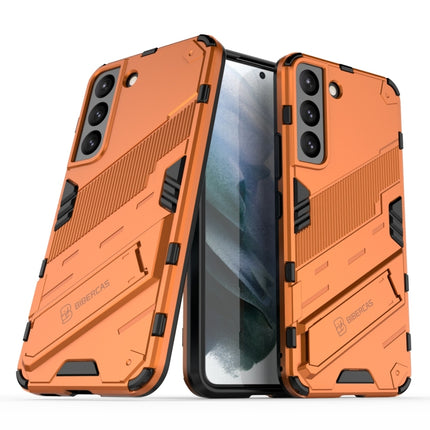 For Samsung Galaxy S22 5G Punk Armor 2 in 1 PC + TPU Shockproof Phone Case with Invisible Holder(Orange)-garmade.com