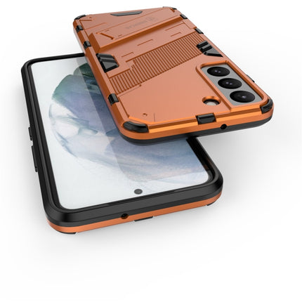 For Samsung Galaxy S22 5G Punk Armor 2 in 1 PC + TPU Shockproof Phone Case with Invisible Holder(Orange)-garmade.com
