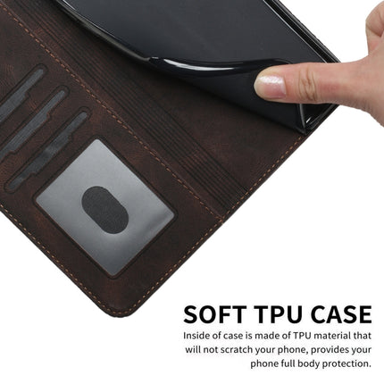 For Samsung Galaxy S22 5G Cubic Skin Feel Flip Leather Phone Case(Dark Coffee)-garmade.com