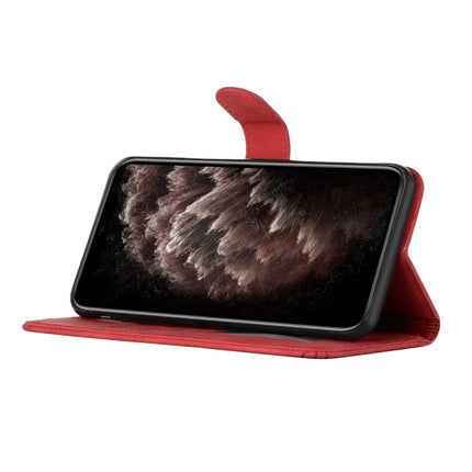 For Samsung Galaxy S22+ 5G Cubic Skin Feel Flip Leather Phone Case(Red)-garmade.com