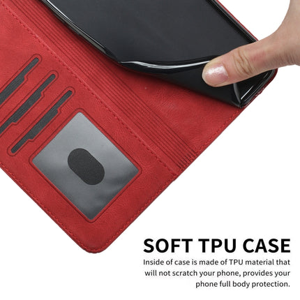For Samsung Galaxy S22+ 5G Cubic Skin Feel Flip Leather Phone Case(Red)-garmade.com