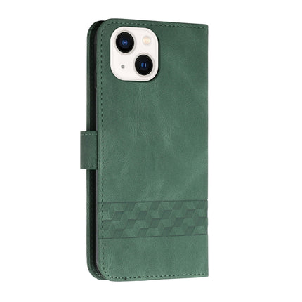Cubic Skin Feel Flip Leather Phone Case For iPhone 13 mini(Green)-garmade.com