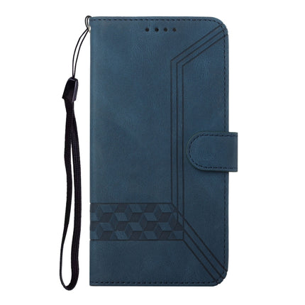 Cubic Skin Feel Flip Leather Phone Case For iPhone 13 mini(Blue)-garmade.com