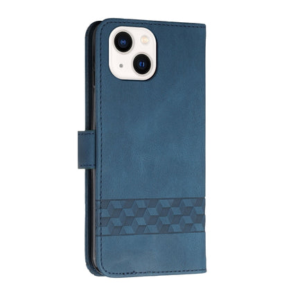 Cubic Skin Feel Flip Leather Phone Case For iPhone 13 mini(Blue)-garmade.com