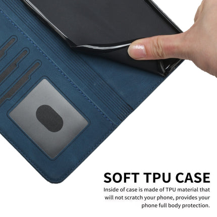 Cubic Skin Feel Flip Leather Phone Case For iPhone 13 mini(Blue)-garmade.com